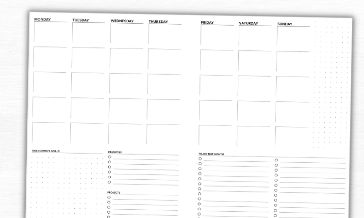 Monthly Layout Download